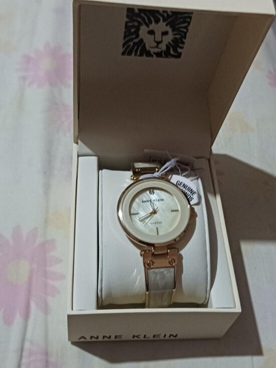 Anne Klein Women\'s Ivory Gold Analog Quartz Genuine Diamond Dial Bangle Watch main image 6